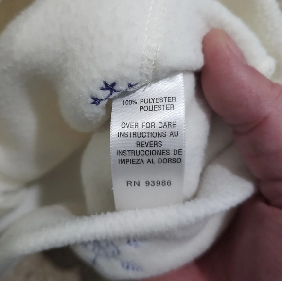 Casual Corner Annex Vest L Off-White Snowflake Zip Hoodie Fleece Winter Cozy - Picture 5 of 7